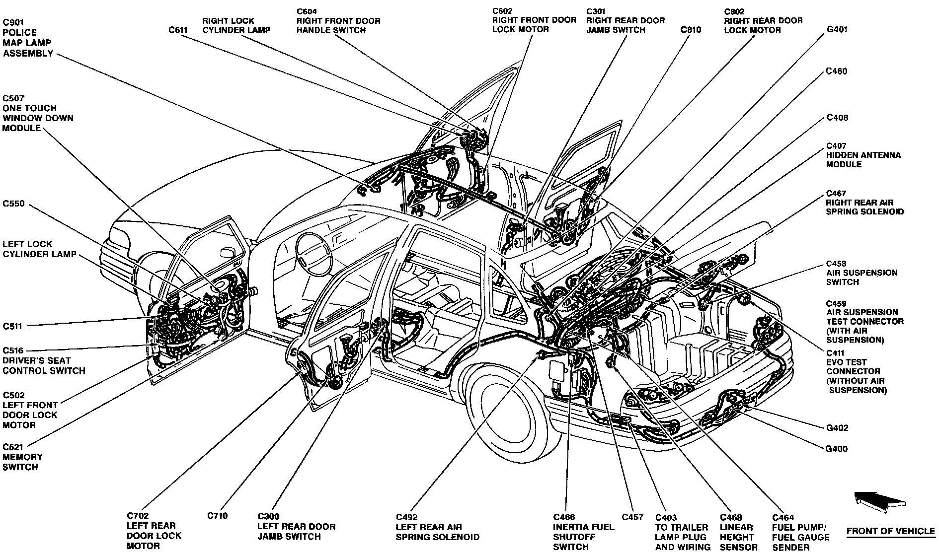 Factory diagram — Ride Height Sensor