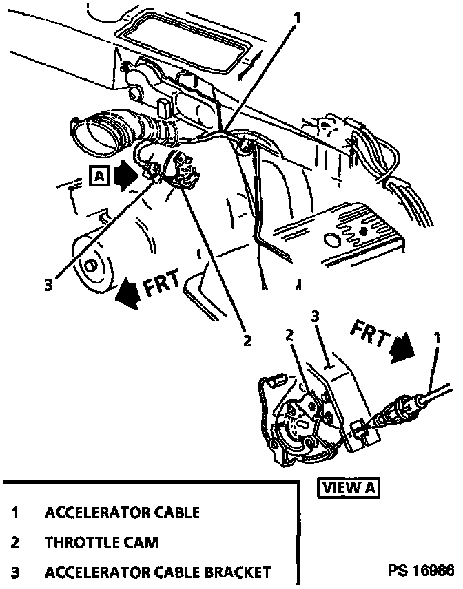 Factory diagram — Throttle Cable/Linkage
