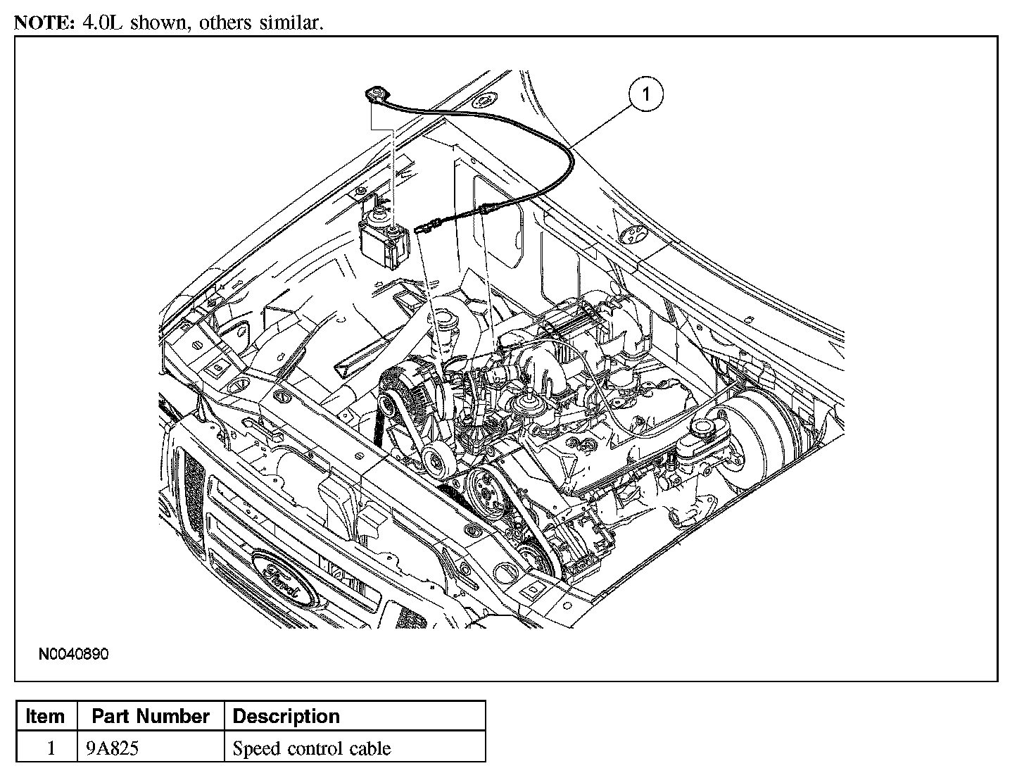 Factory diagram — Cruise Control Servo Cable