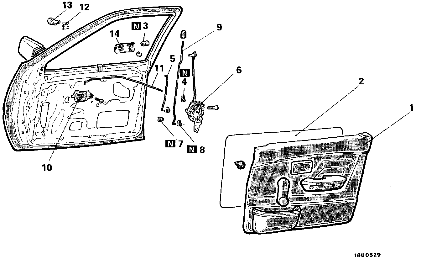 Factory diagram — Front Door Latch