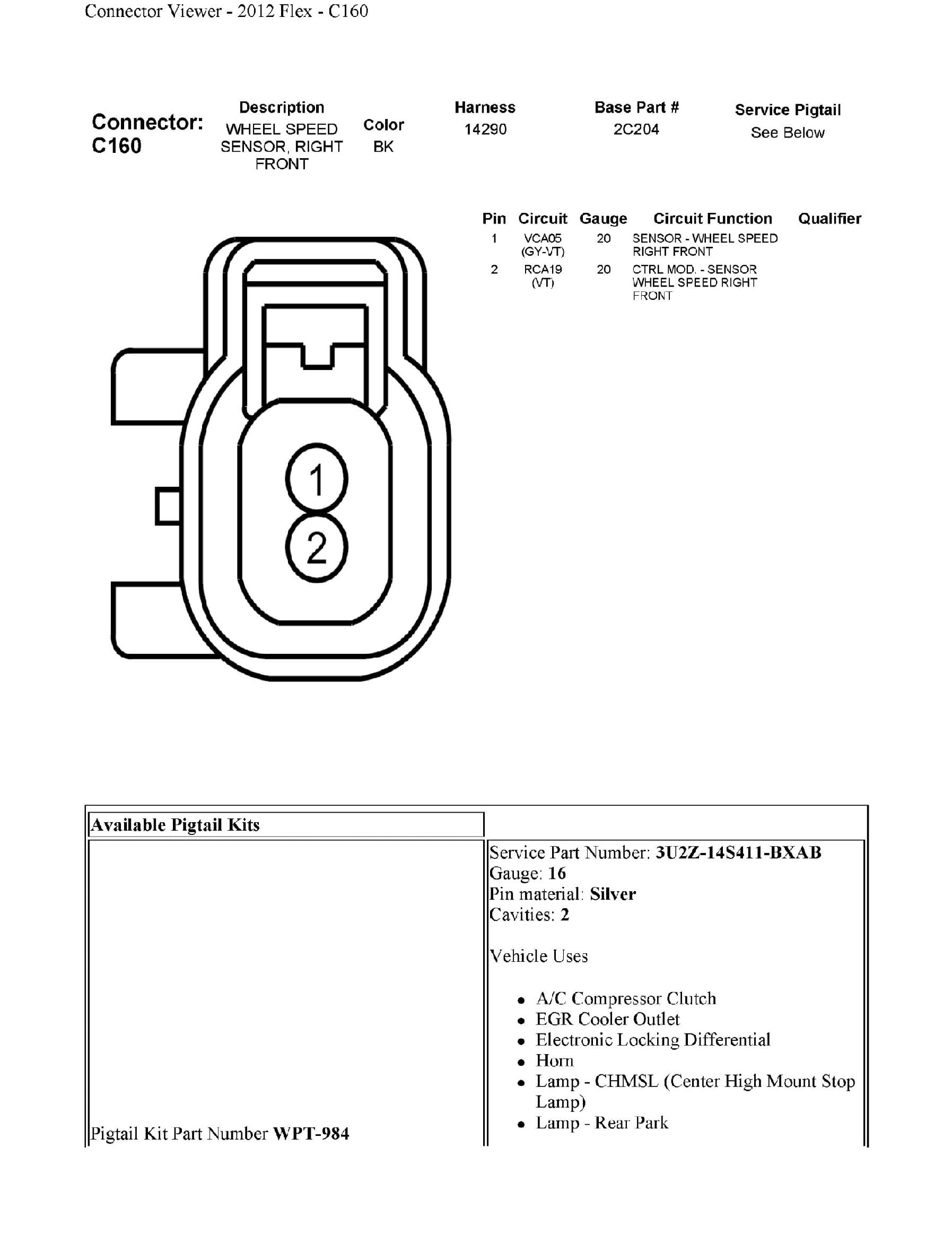 Factory diagram — Wheel Speed Sensor