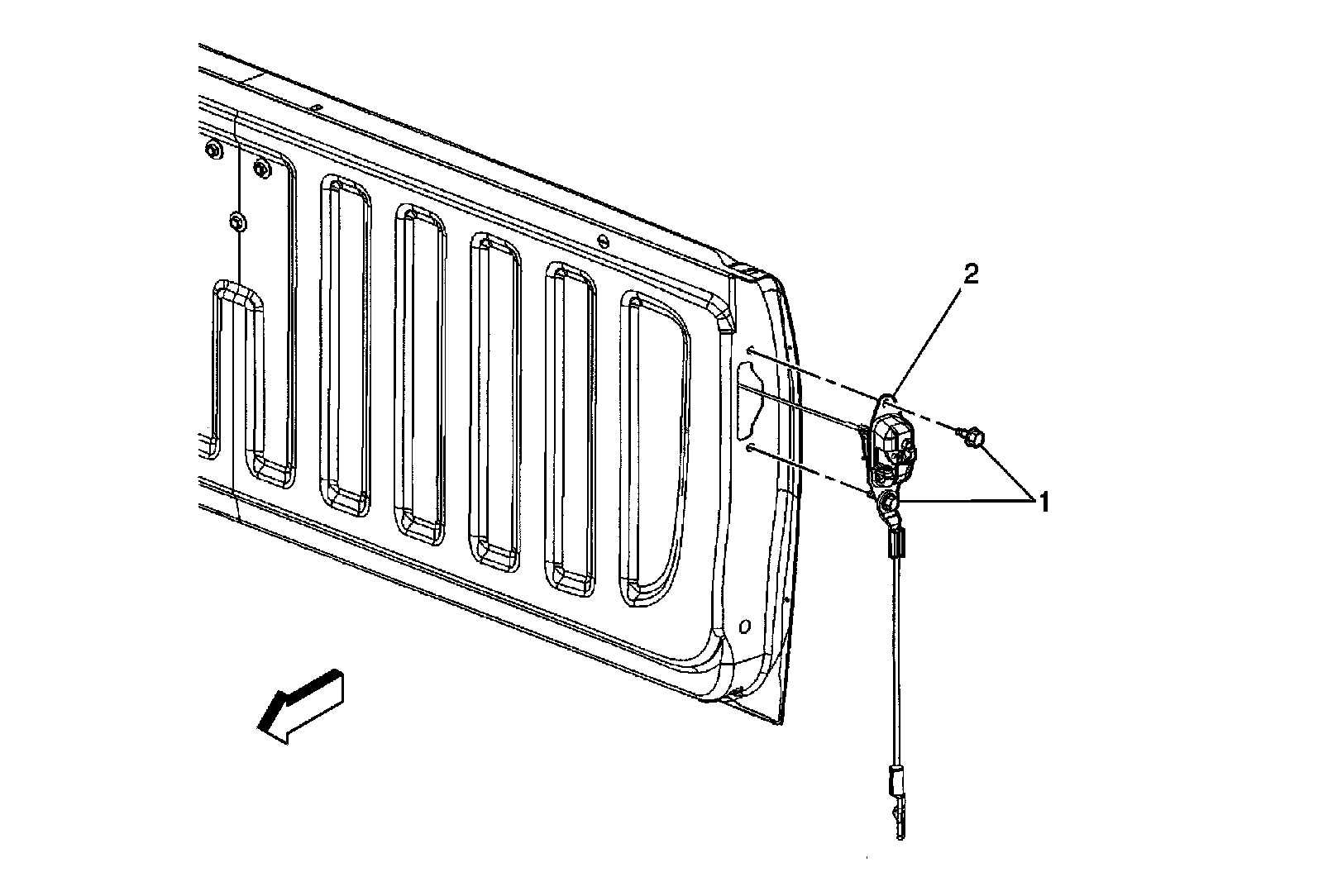 Factory diagram — Tailgate Latch