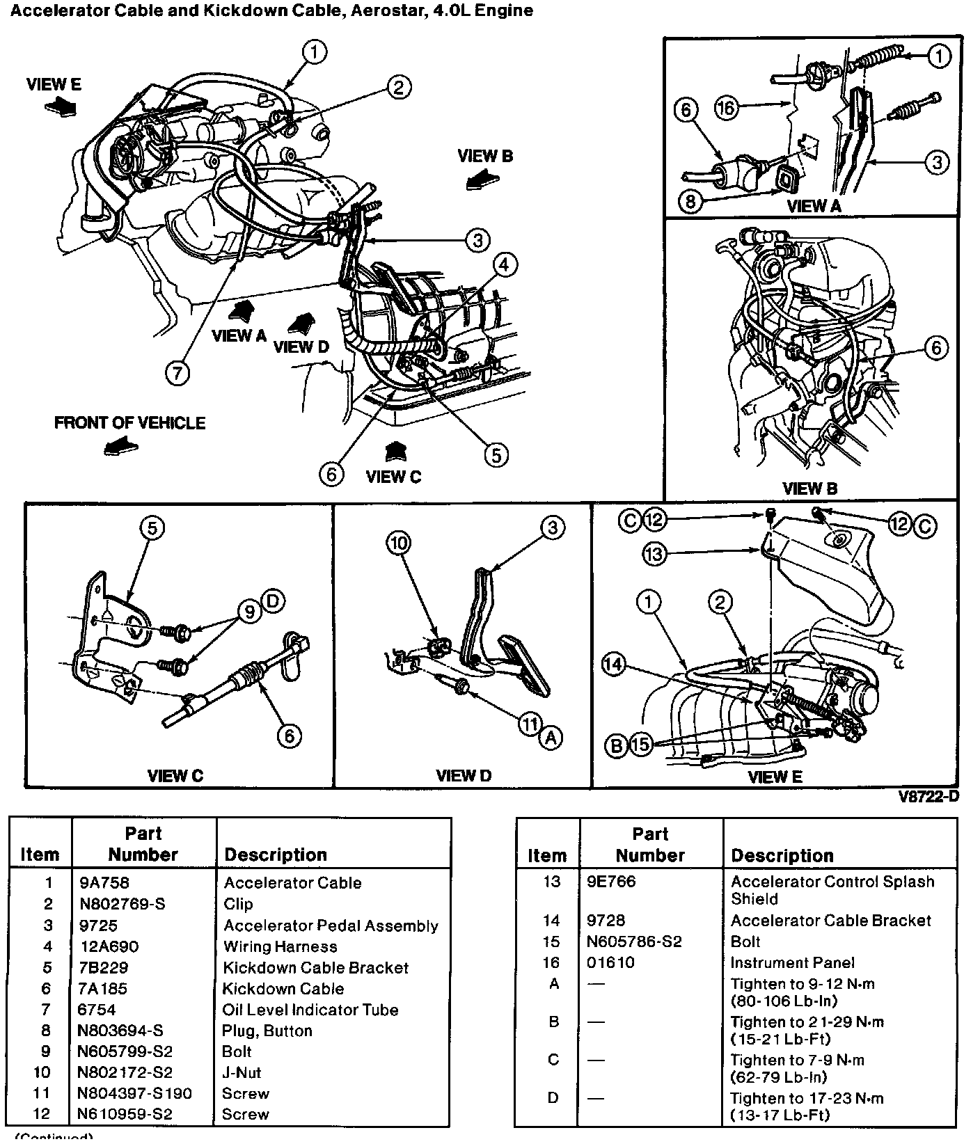 Factory diagram — Throttle Cable/Linkage