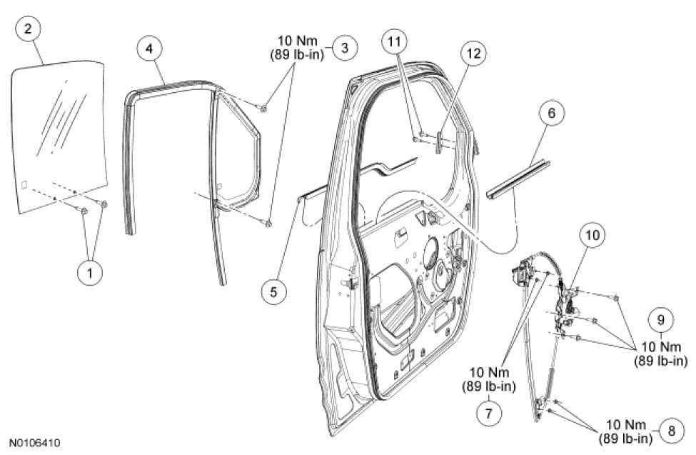 Factory diagram — Front Door Window Regulator