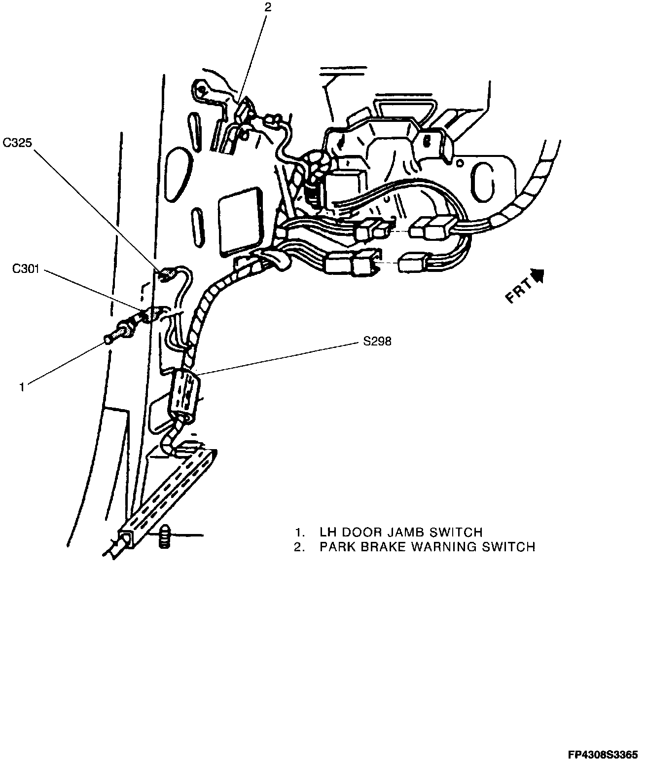 Factory diagram — Parking Brake Warning Switch