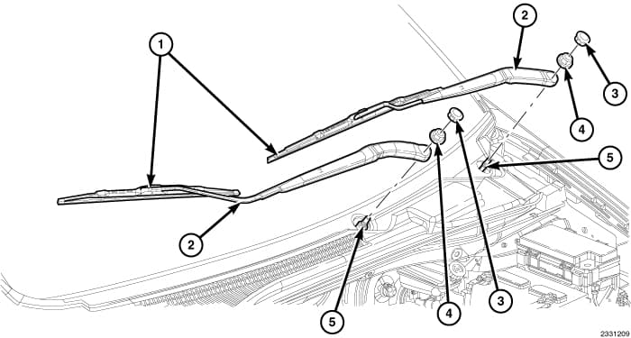 Factory diagram — Wiper Arm - Removal