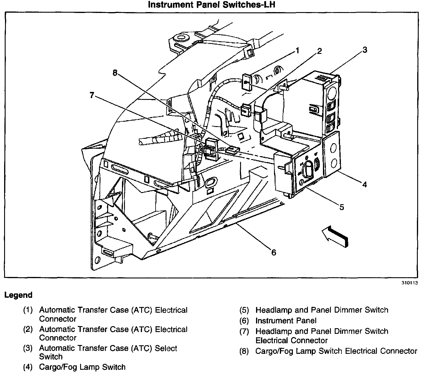 Factory diagram — Fog/Driving Lamp Switch