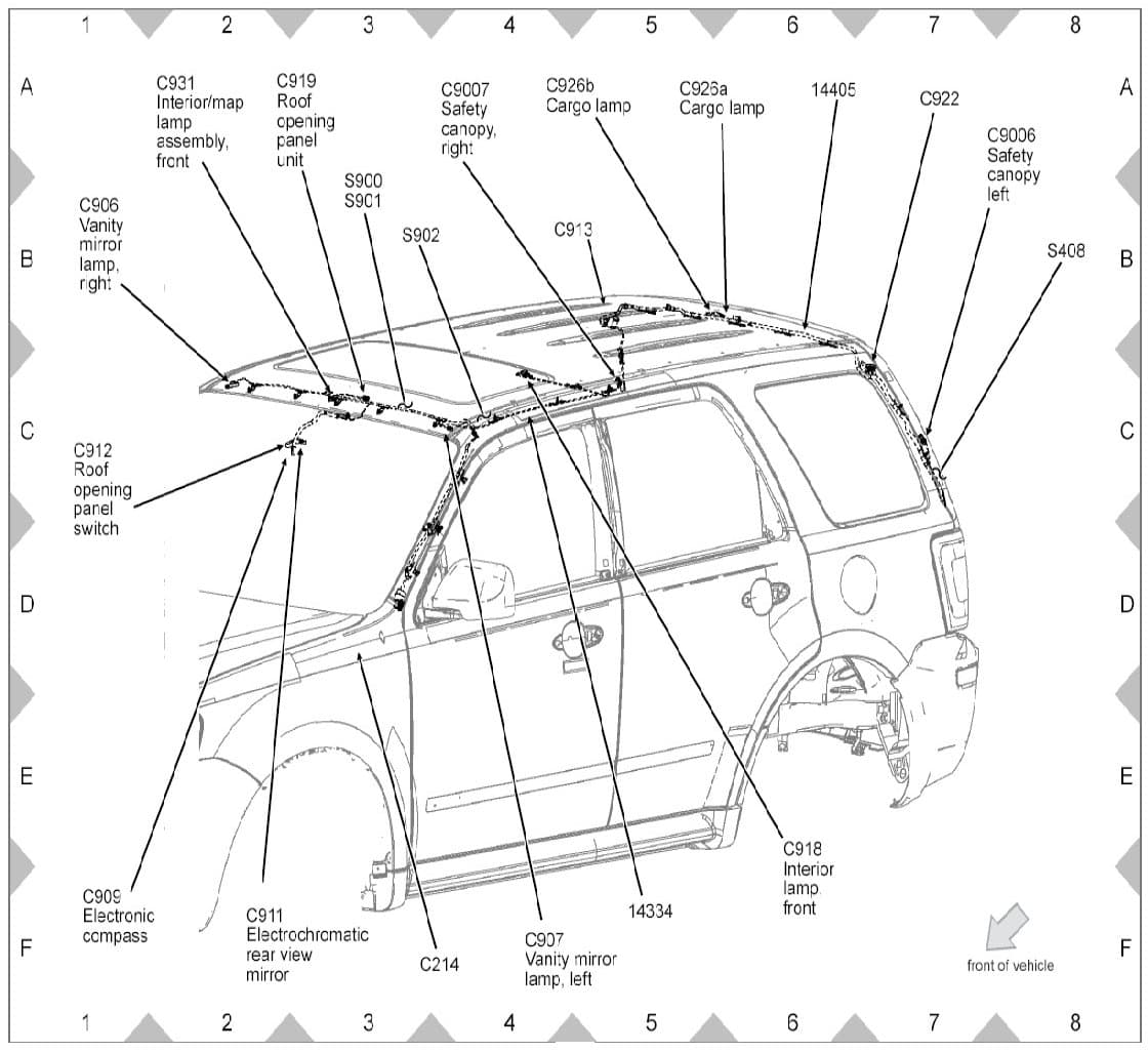 Factory diagram — Sunroof / Moonroof Switch