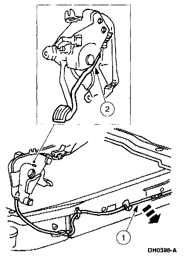 Factory diagram — Parking Brake Cable