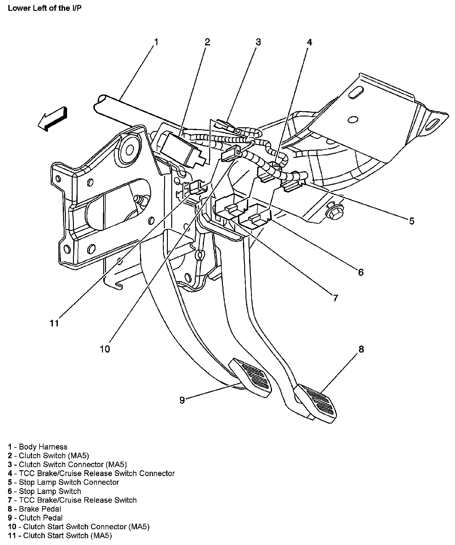 Factory diagram — Clutch Switch