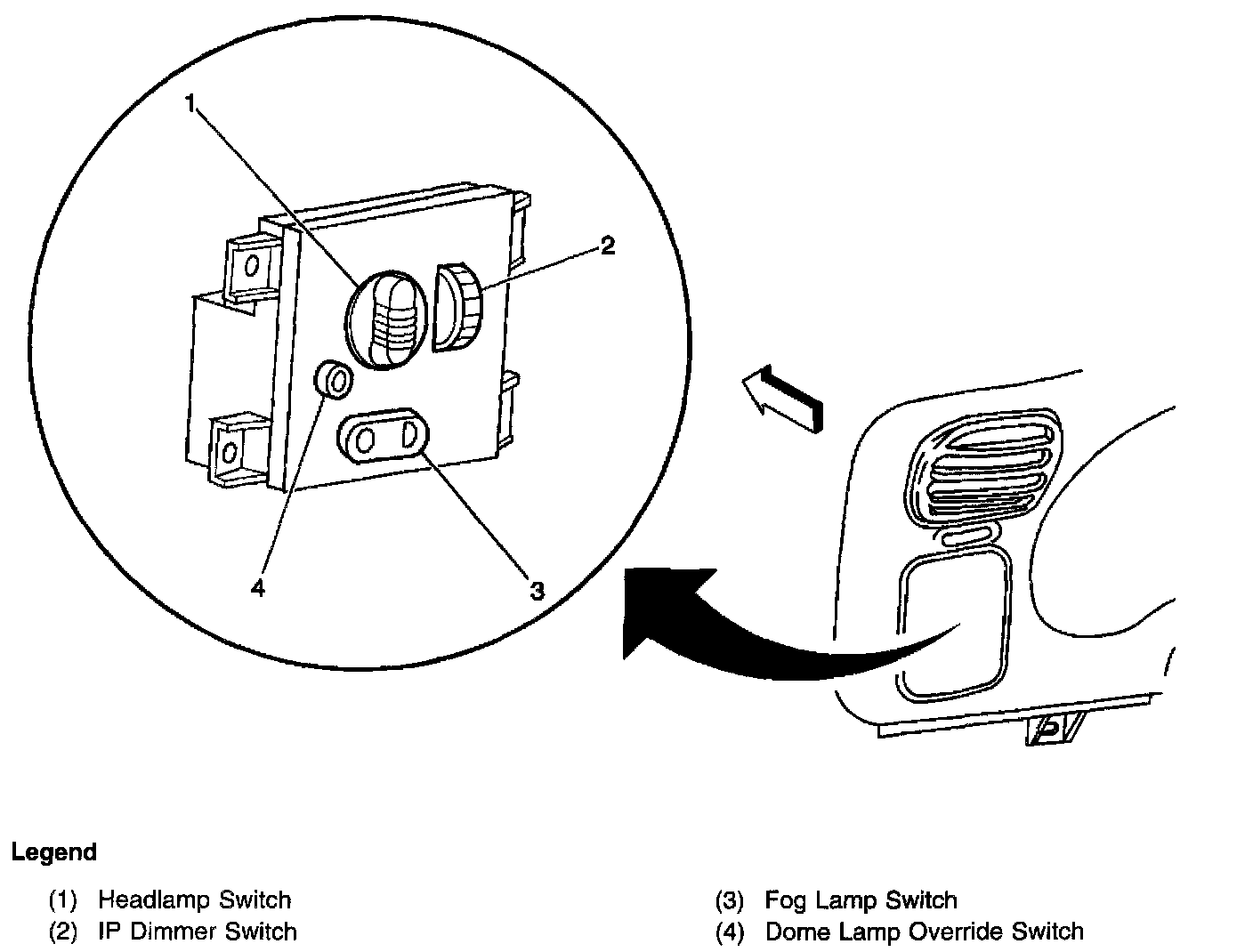Factory diagram — Fog/Driving Lamp Switch