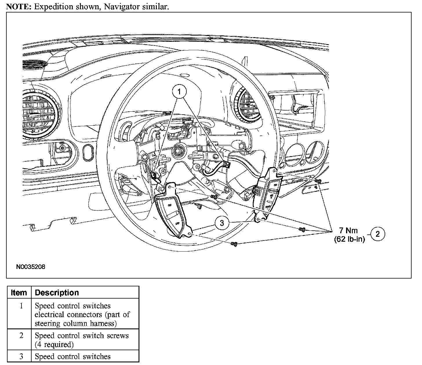 Factory diagram — Cruise Control Switch