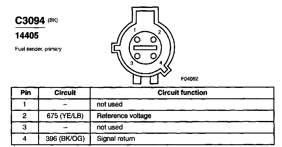 Factory diagram — Fuel Gauge Sender