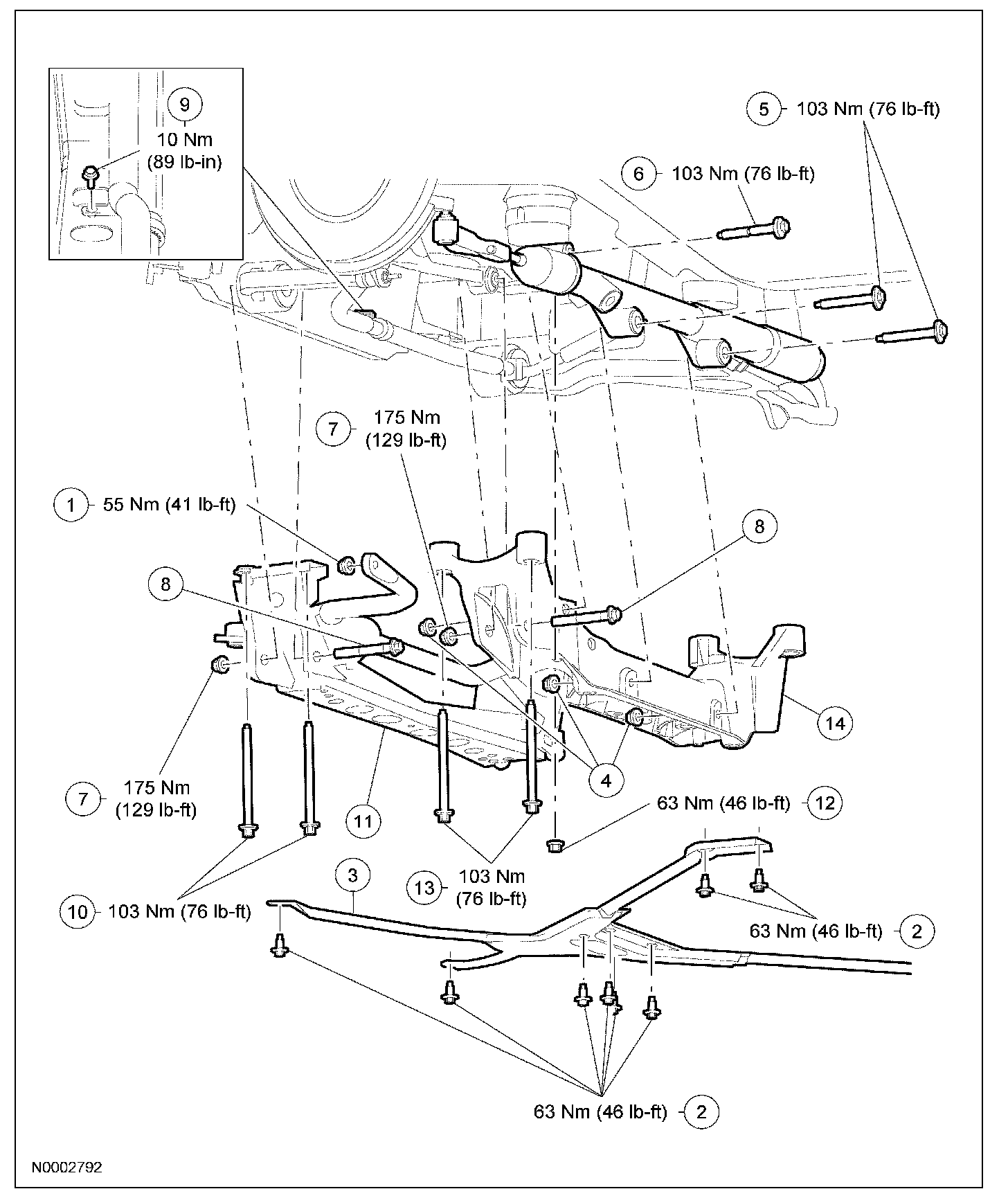 Factory diagram — Front Cross-Member