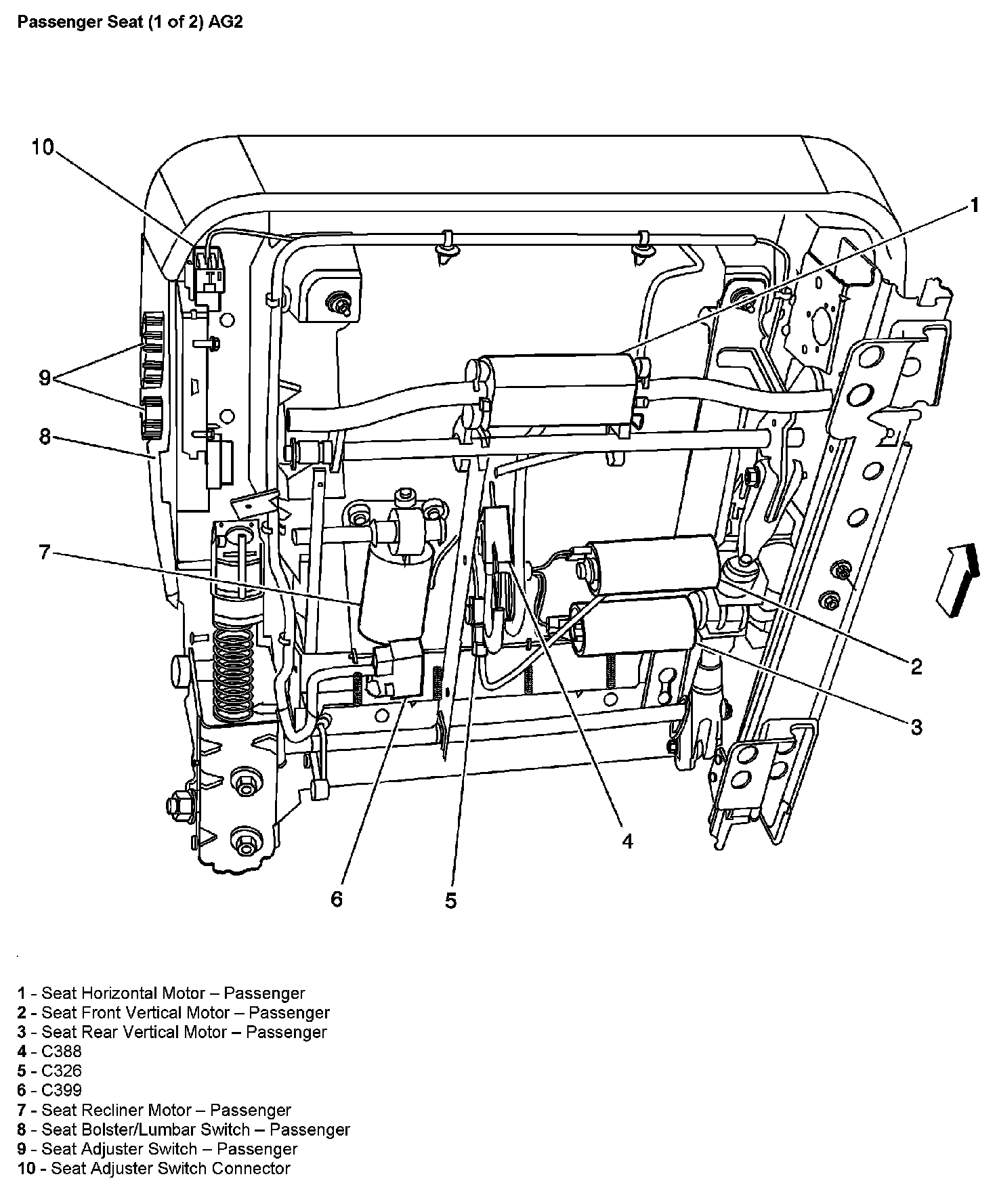 Factory diagram — Power Seat Switch