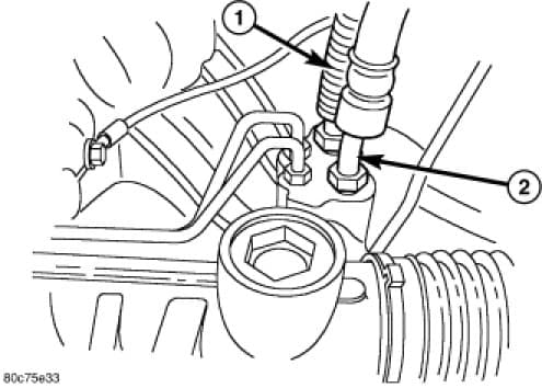 Factory diagram — Power Steering Hoses - Removal