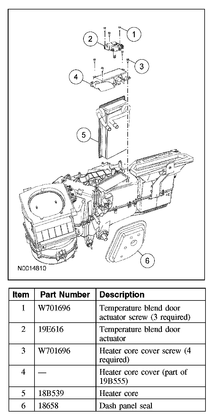 Factory diagram — Heater Core