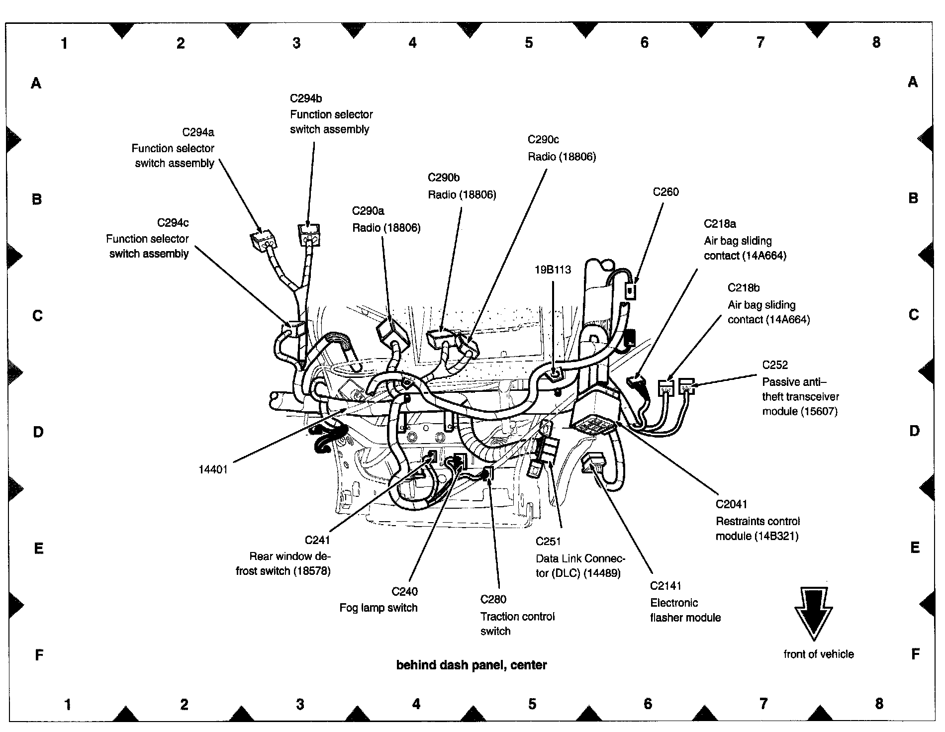 Factory diagram — Heated Glass Element Switch