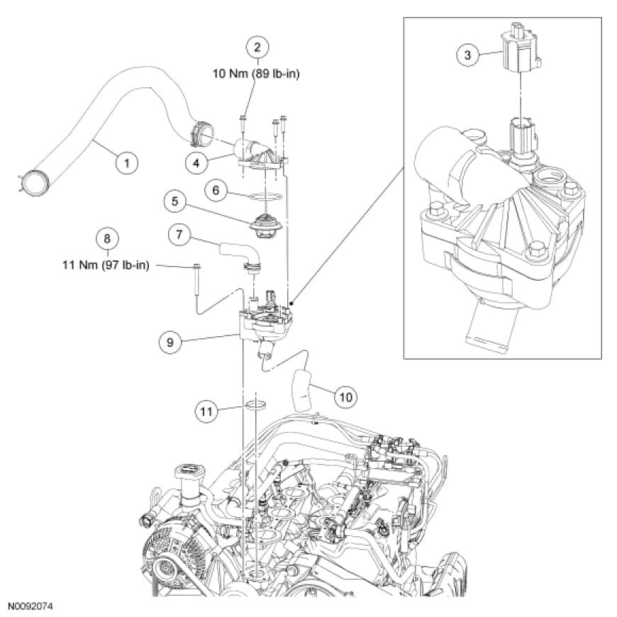 Factory diagram — Thermostat Housing