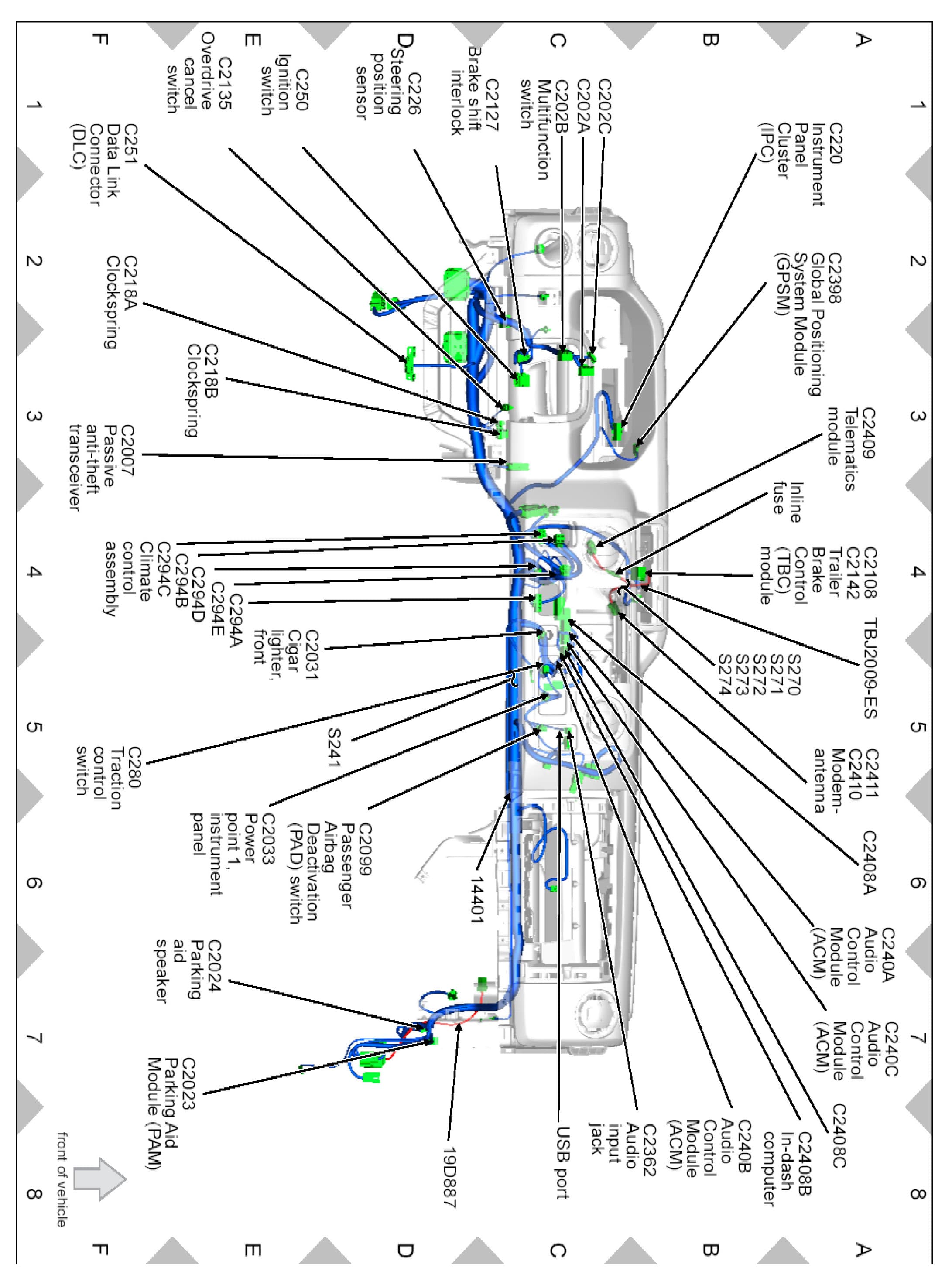 Factory diagram — Parking Assist Control Module