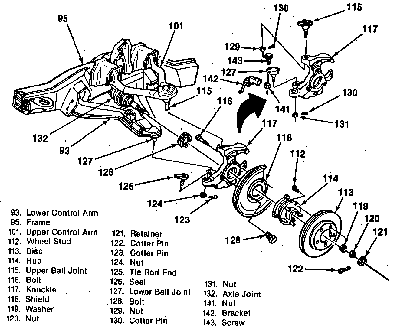 Factory diagram — Front Steering Knuckle