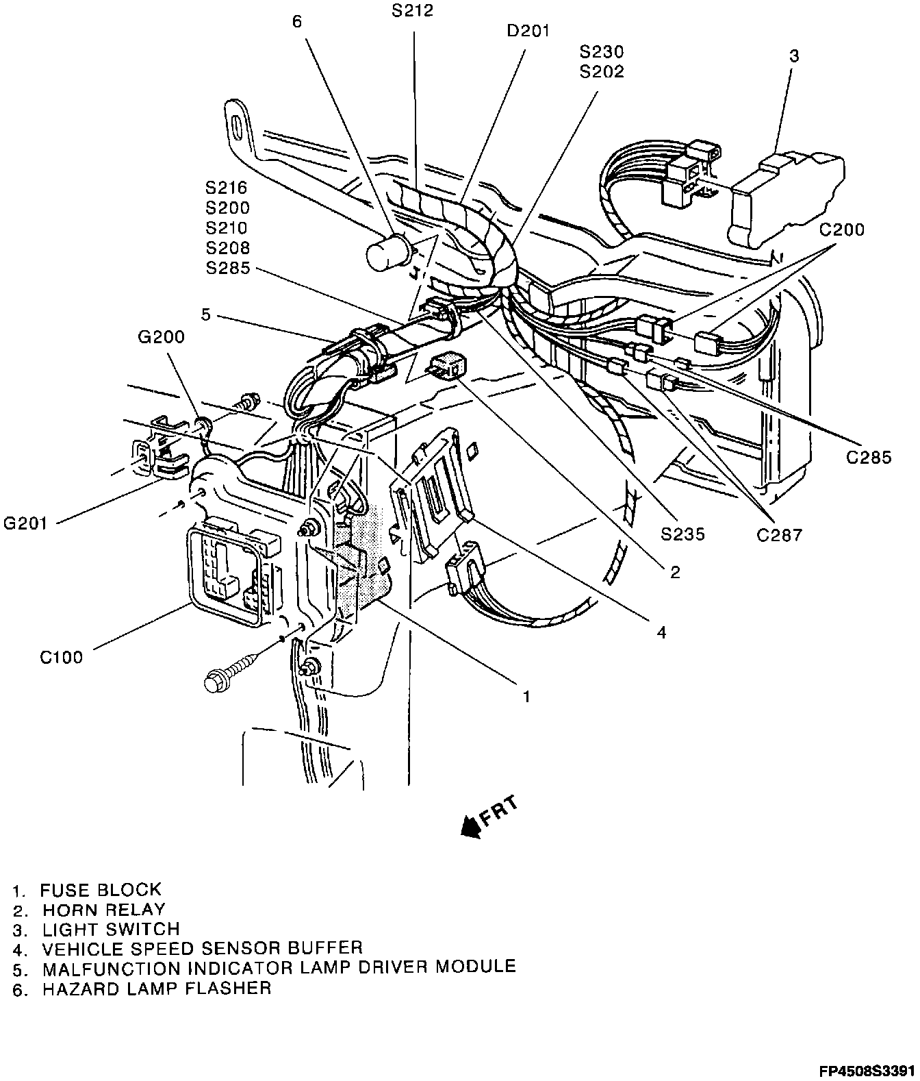 Factory diagram — Headlamp Switch