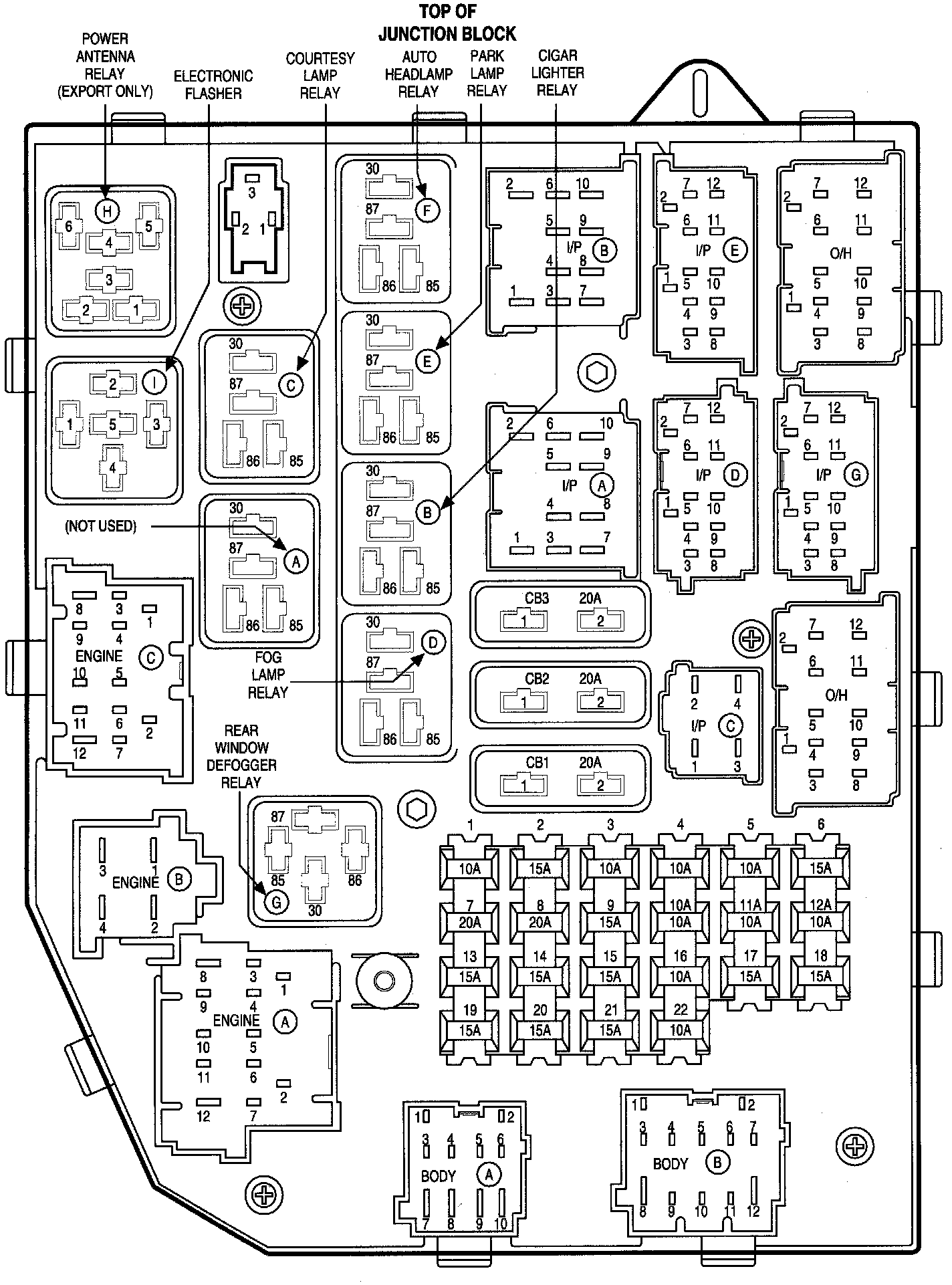 Factory diagram — Heated Glass Element Relay