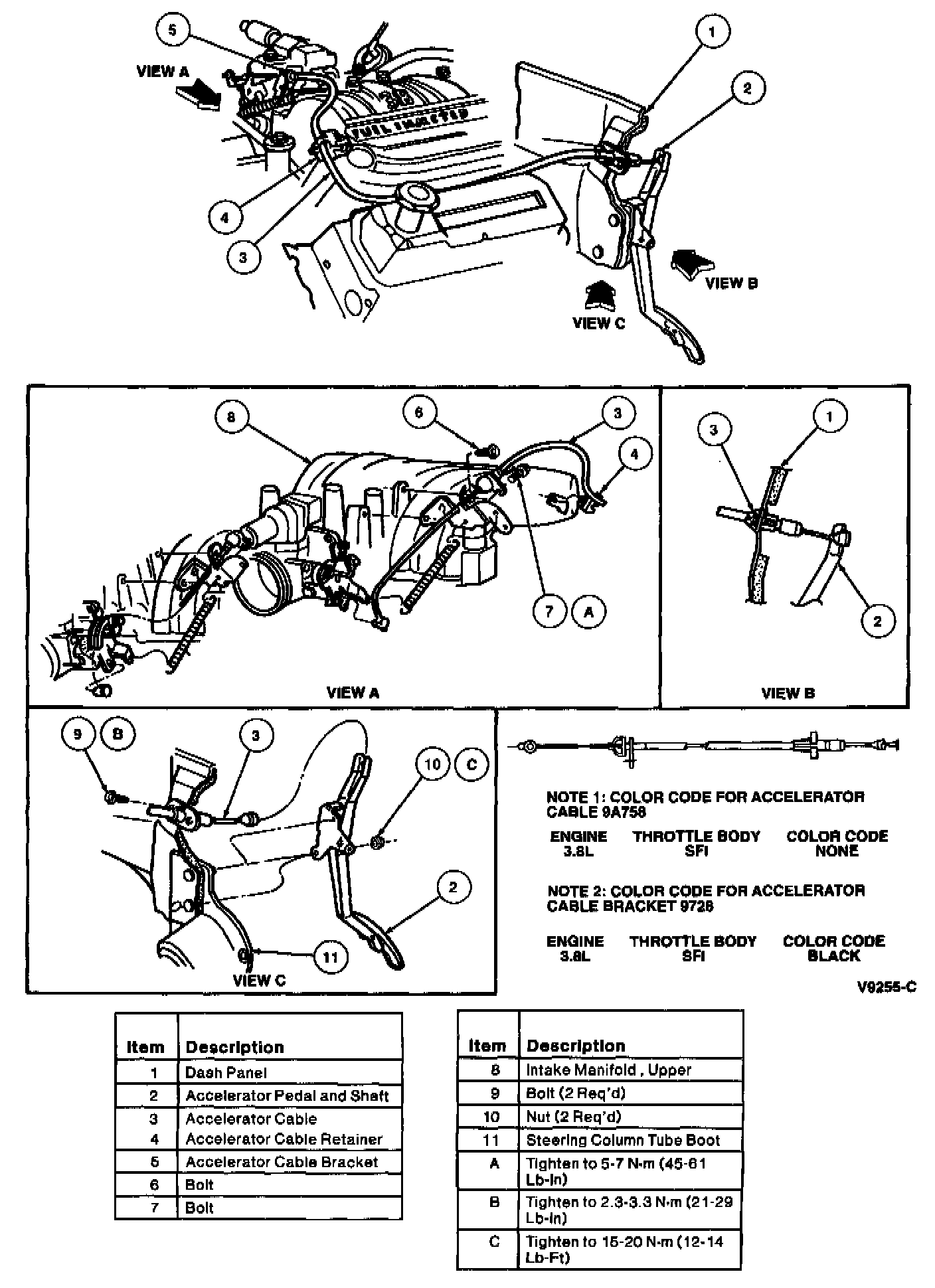 Factory diagram — Throttle Cable/Linkage