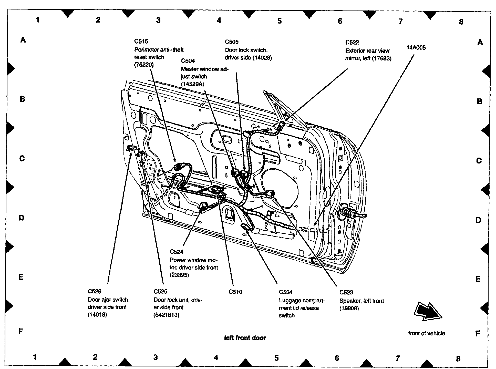 Factory diagram — Power Window Switch