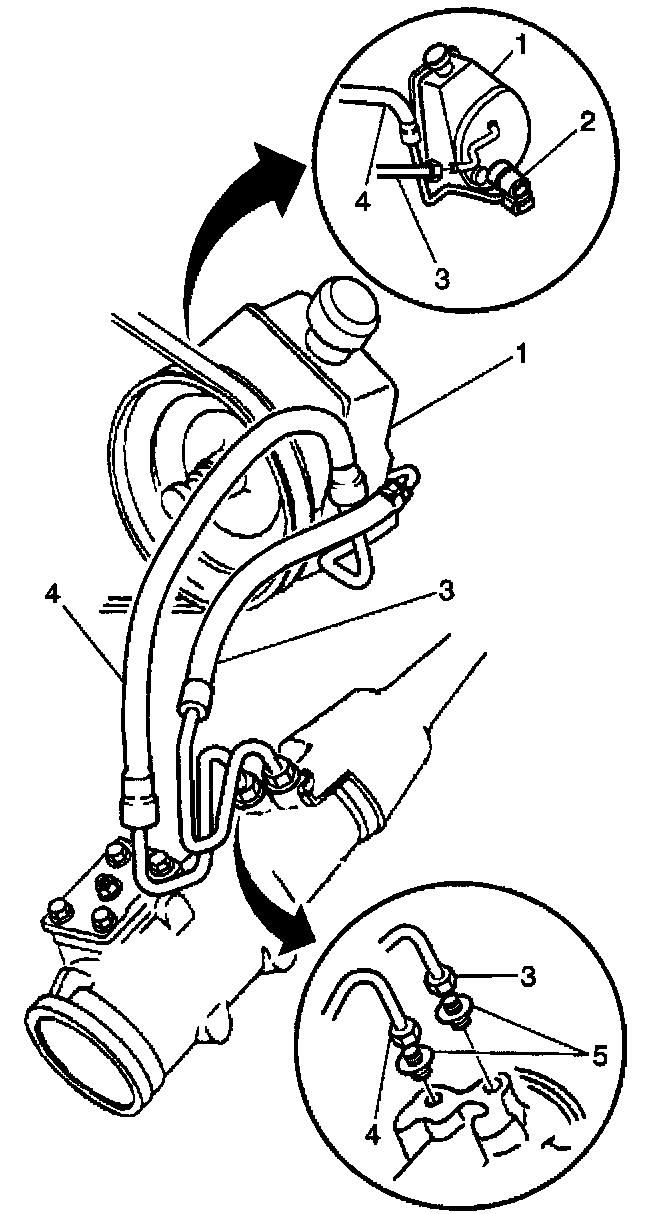 Factory diagram — Power Steering Line/Hose