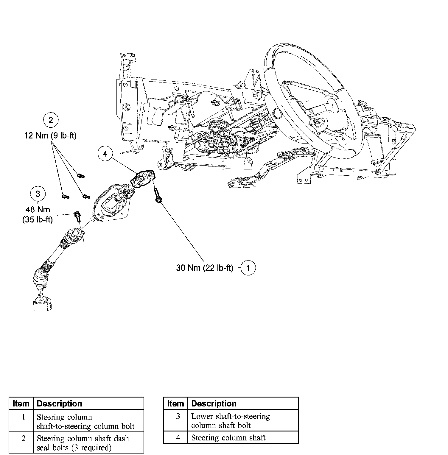 Factory diagram — Steering Shaft