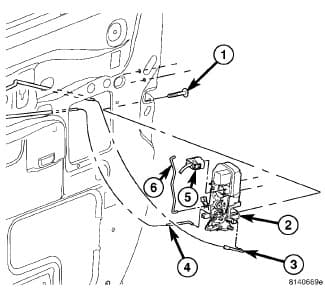 Factory diagram — Rear Door Latch