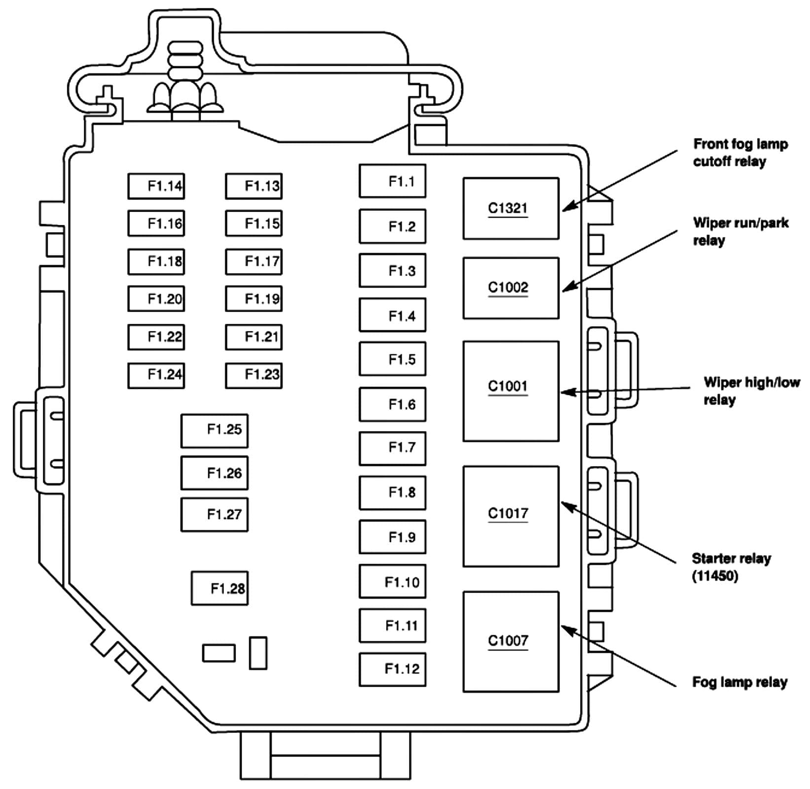 Factory diagram — Radiator Cooling Fan Motor Relay