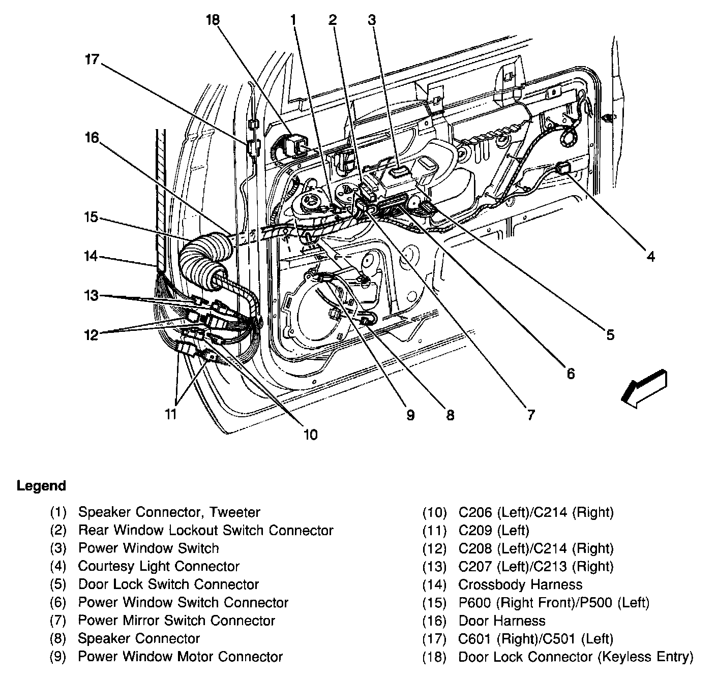 Factory diagram — Power Window Switch