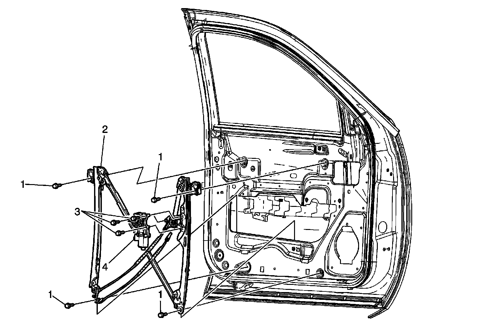 Factory diagram — Front Door Window Motor