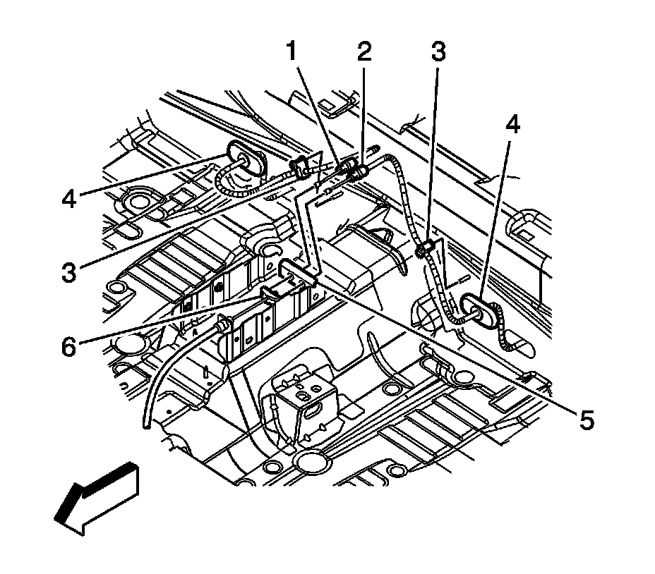Factory diagram — Parking Brake Cable