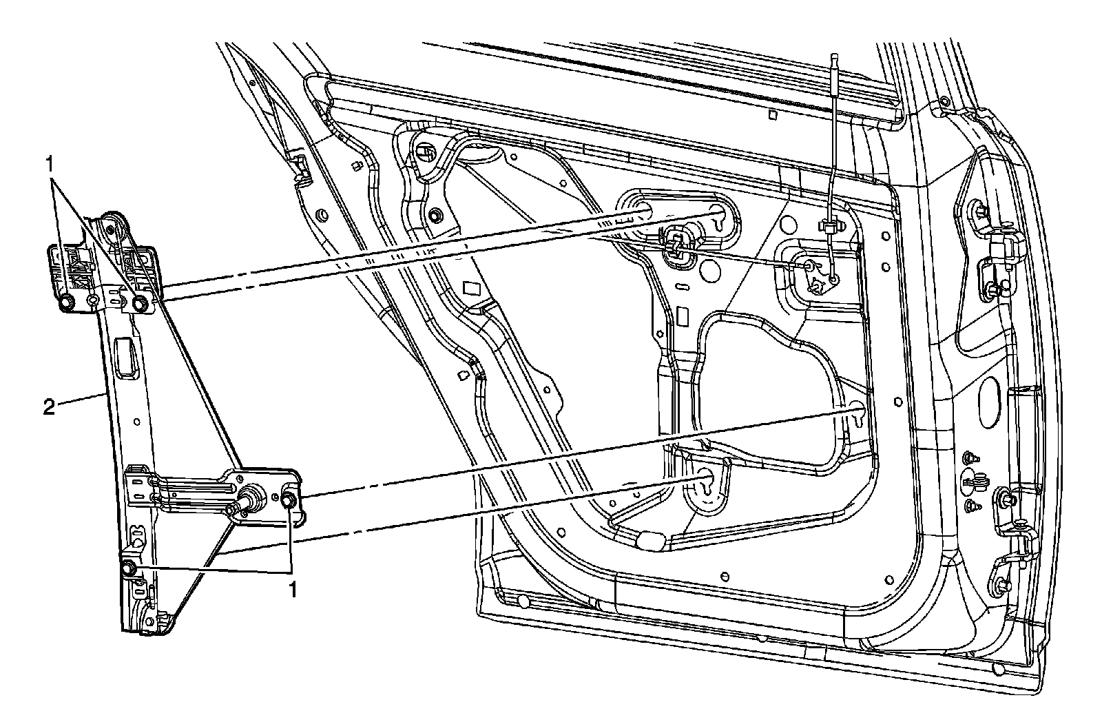 Factory diagram — Rear Door Window Regulator