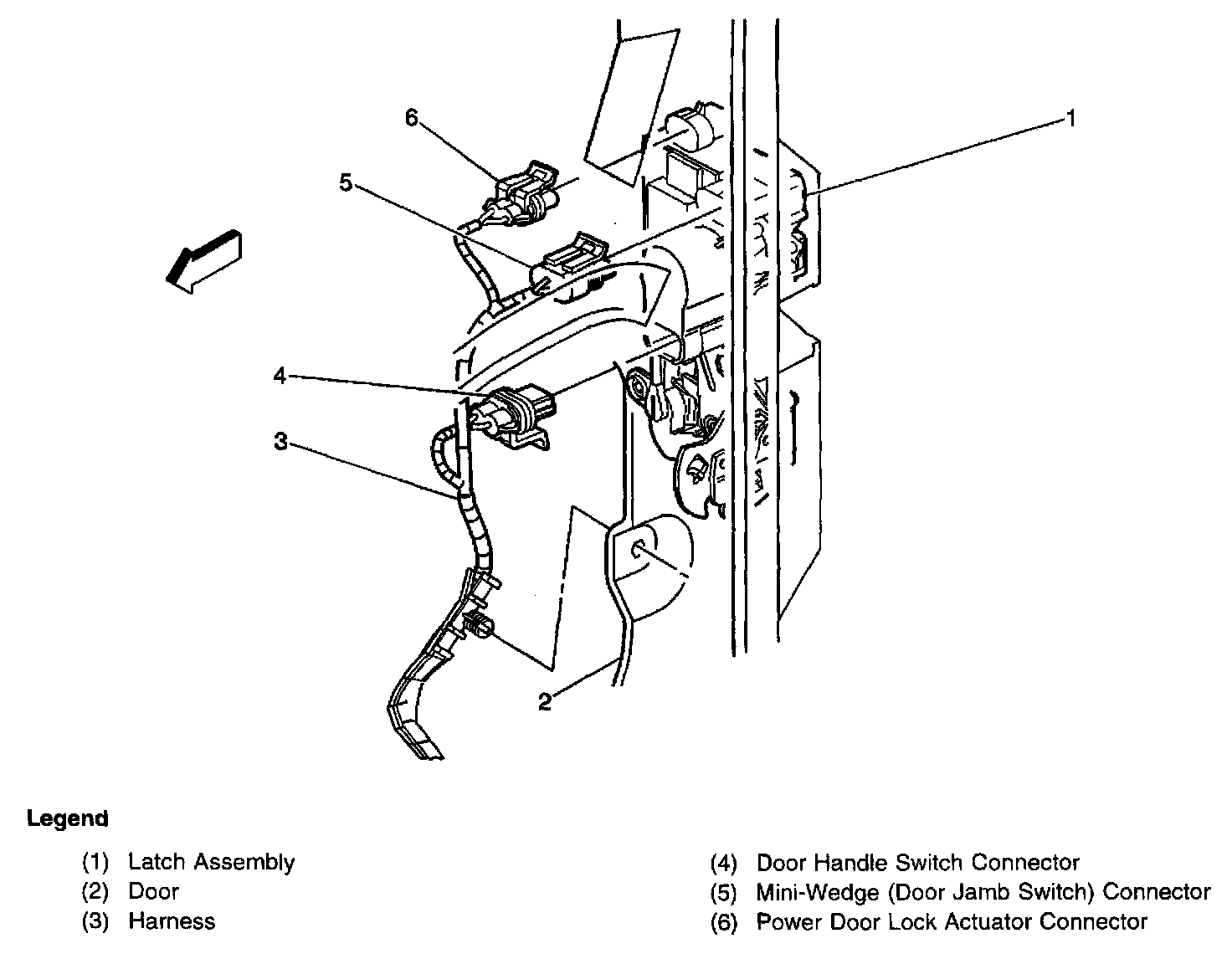 Factory diagram — Front Door Latch