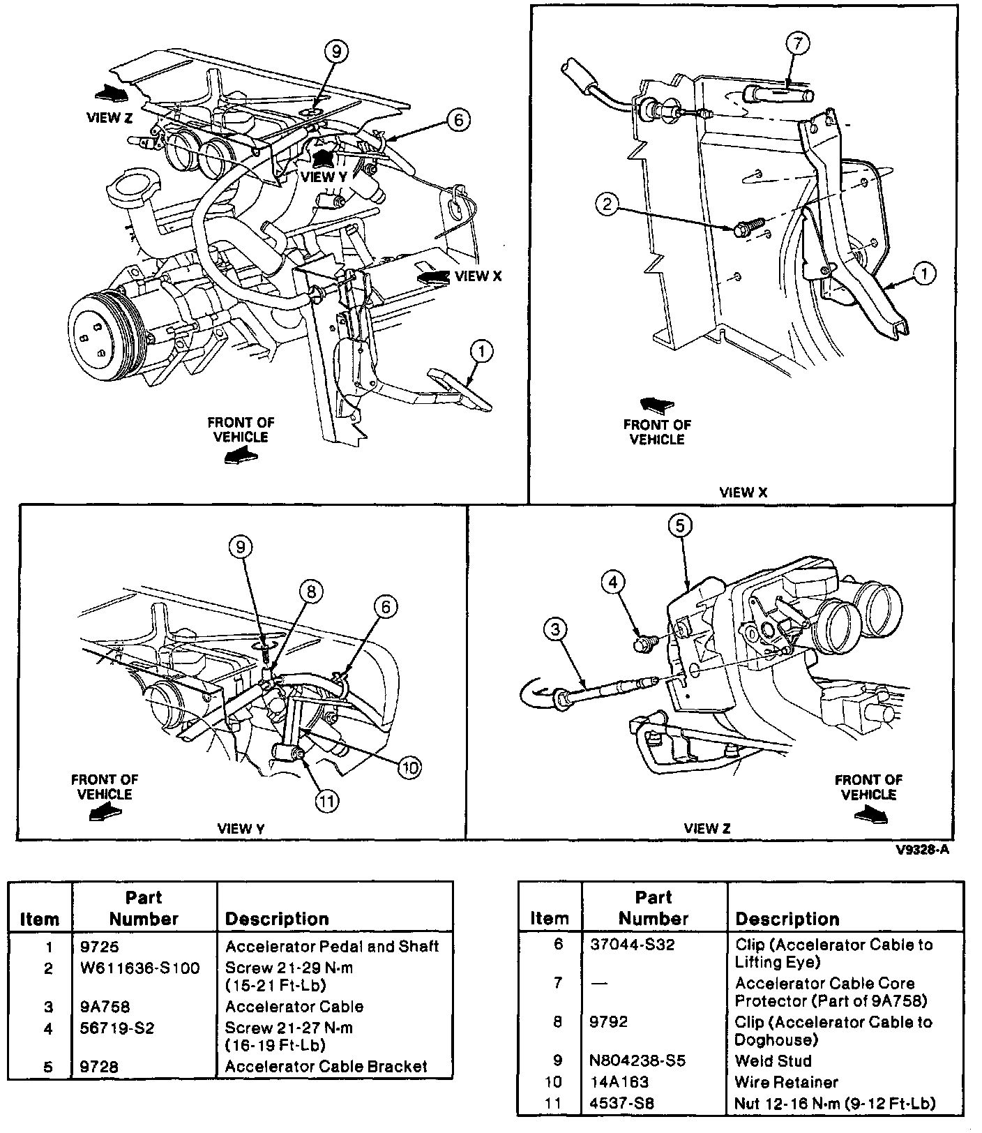 Factory diagram — Throttle Cable/Linkage