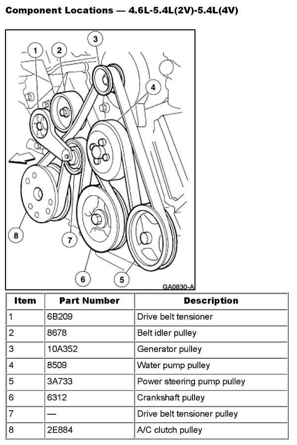 Factory diagram — Drive Belt