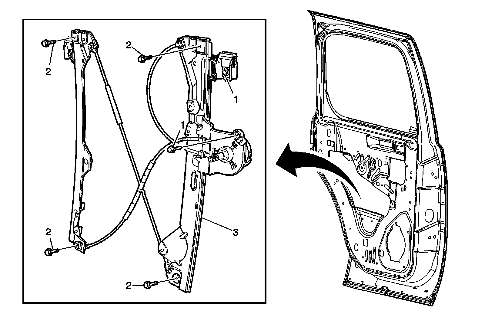 Factory diagram — Rear Door Window Regulator