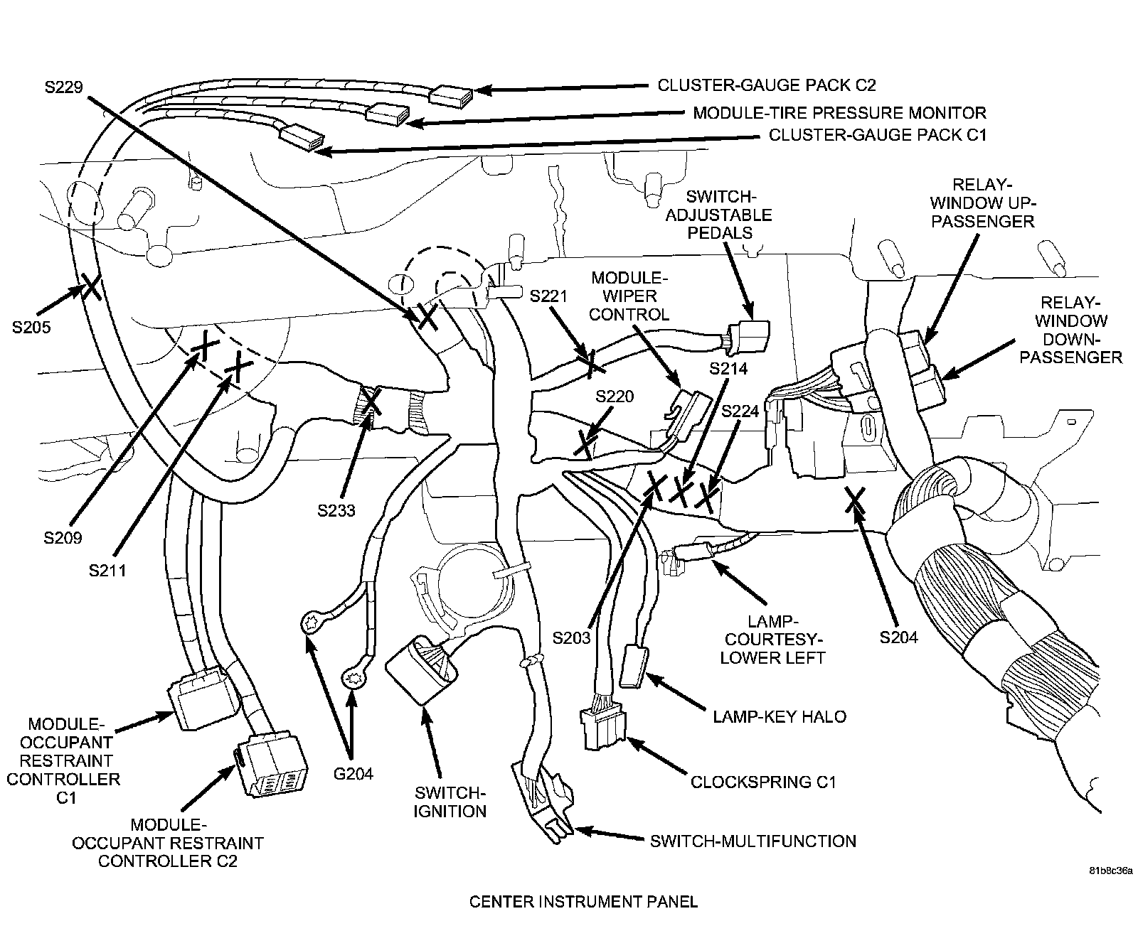 Factory diagram — Clockspring Assembly / Spiral Cable