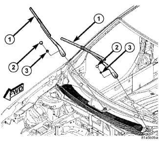 Factory diagram — Wiper Arm - Removal