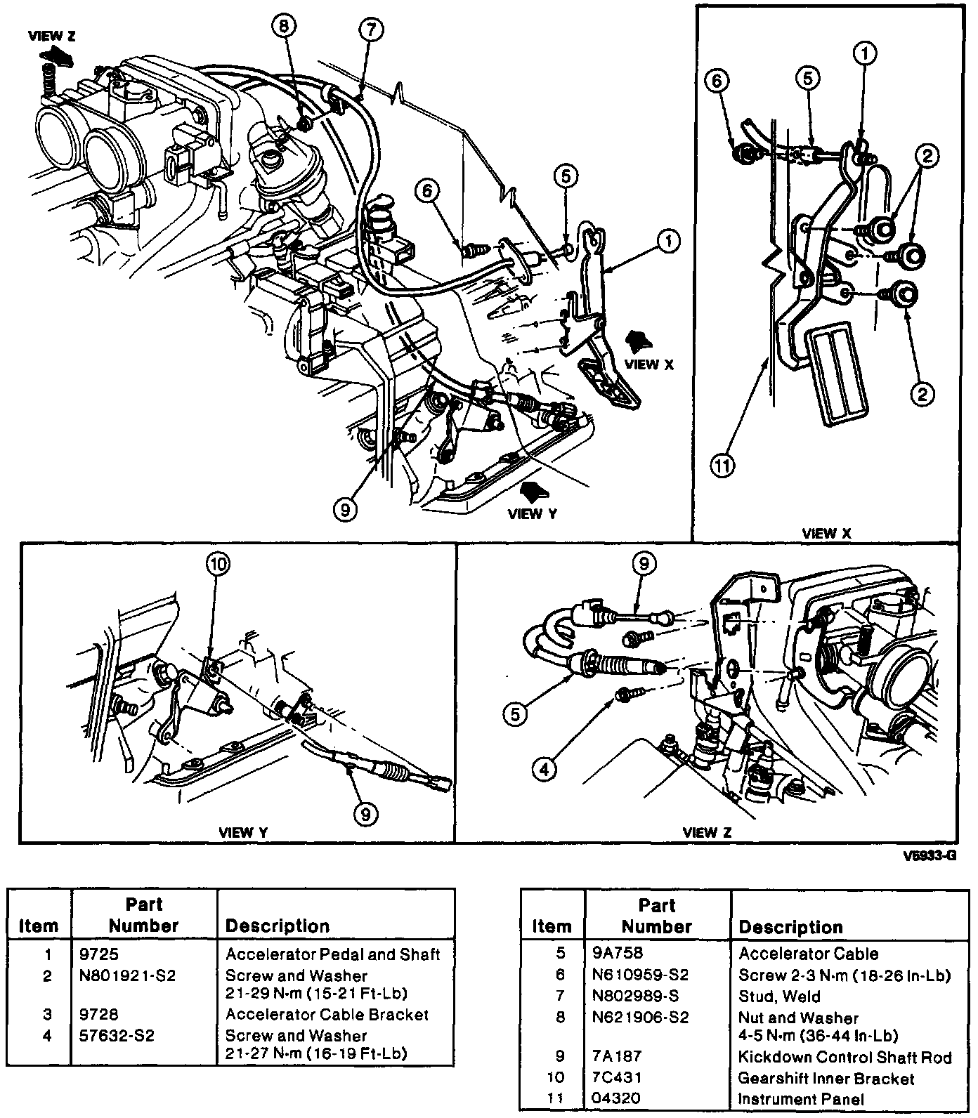 Factory diagram — Throttle Cable/Linkage