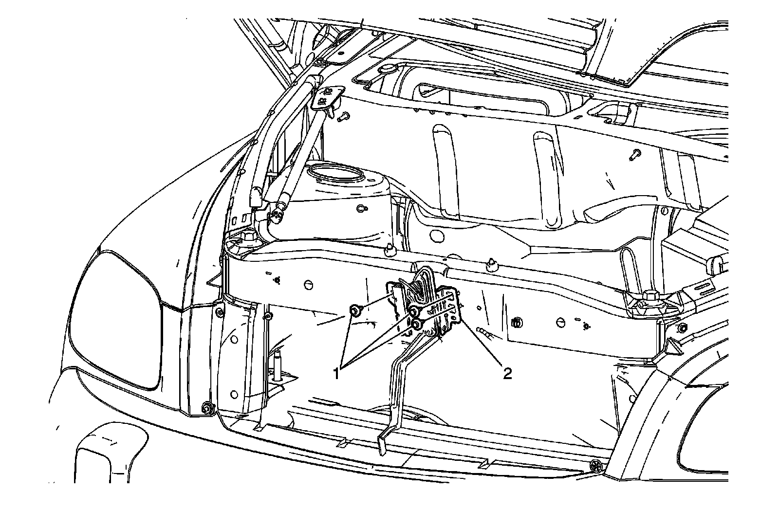 Factory diagram — Hood Latch