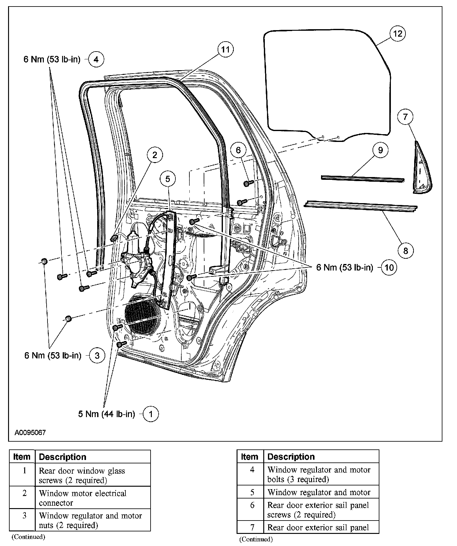 Factory diagram — Rear Door Window Regulator