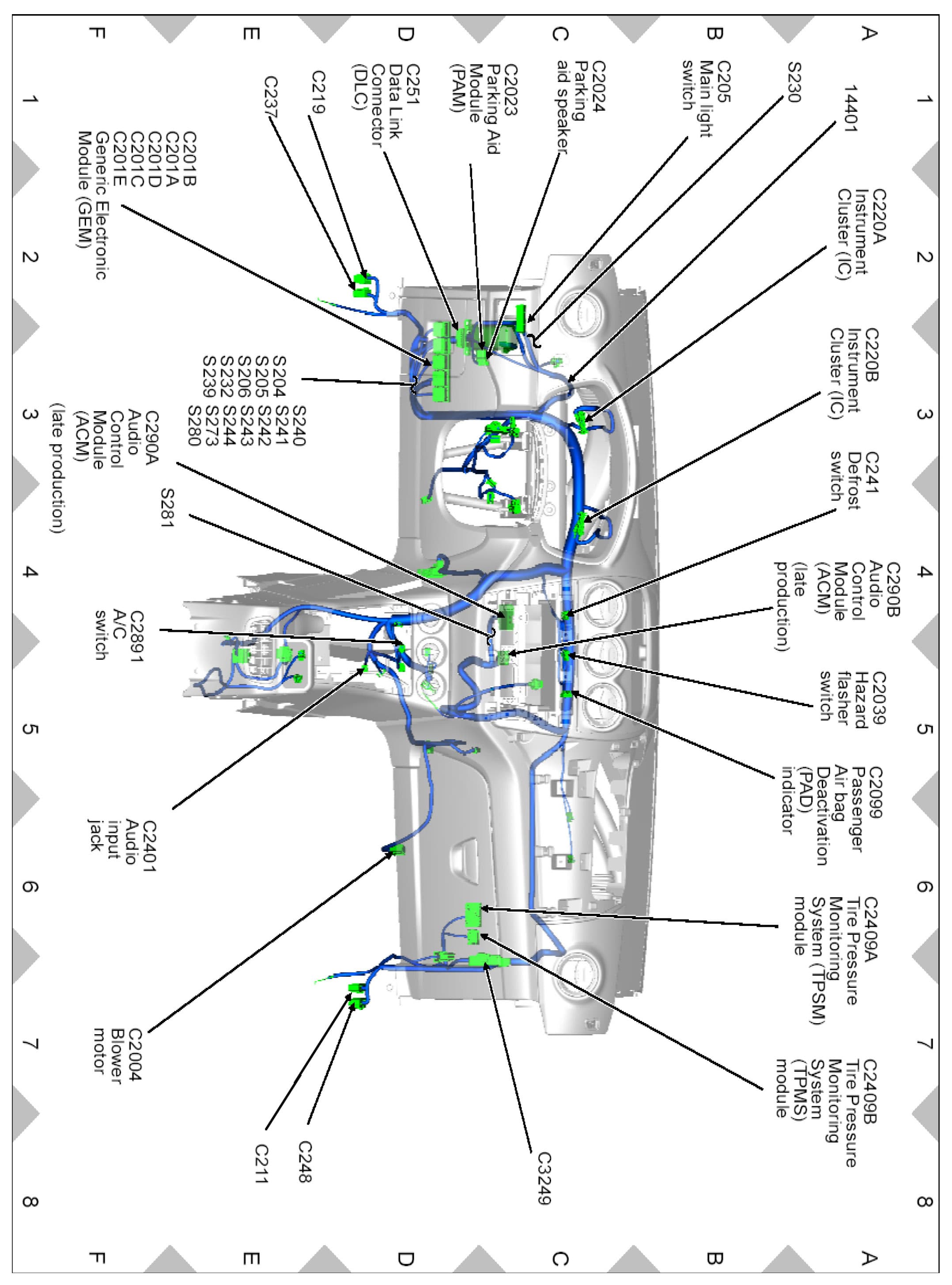 Factory diagram — Hazard Warning Switch