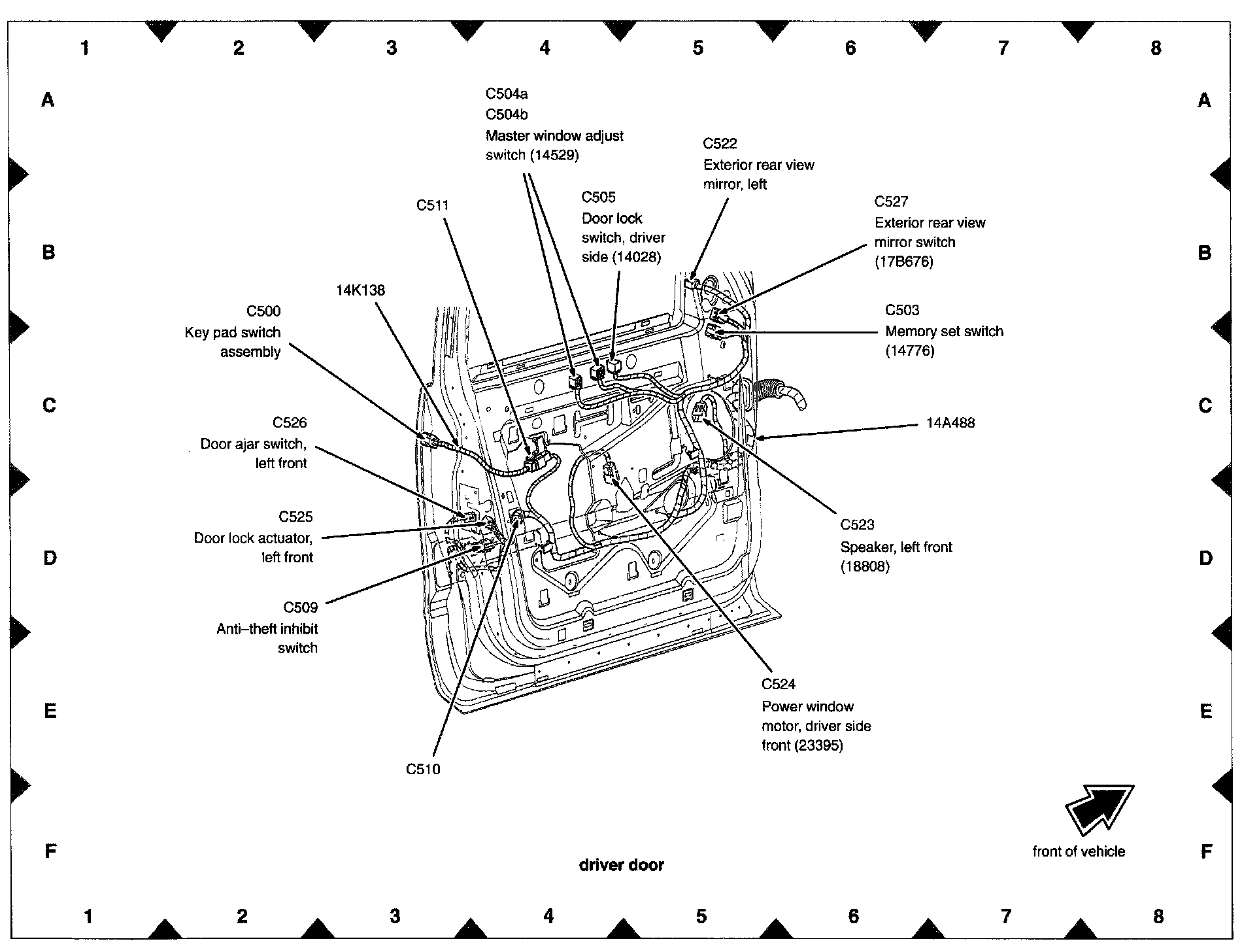 Factory diagram — Power Mirror Switch