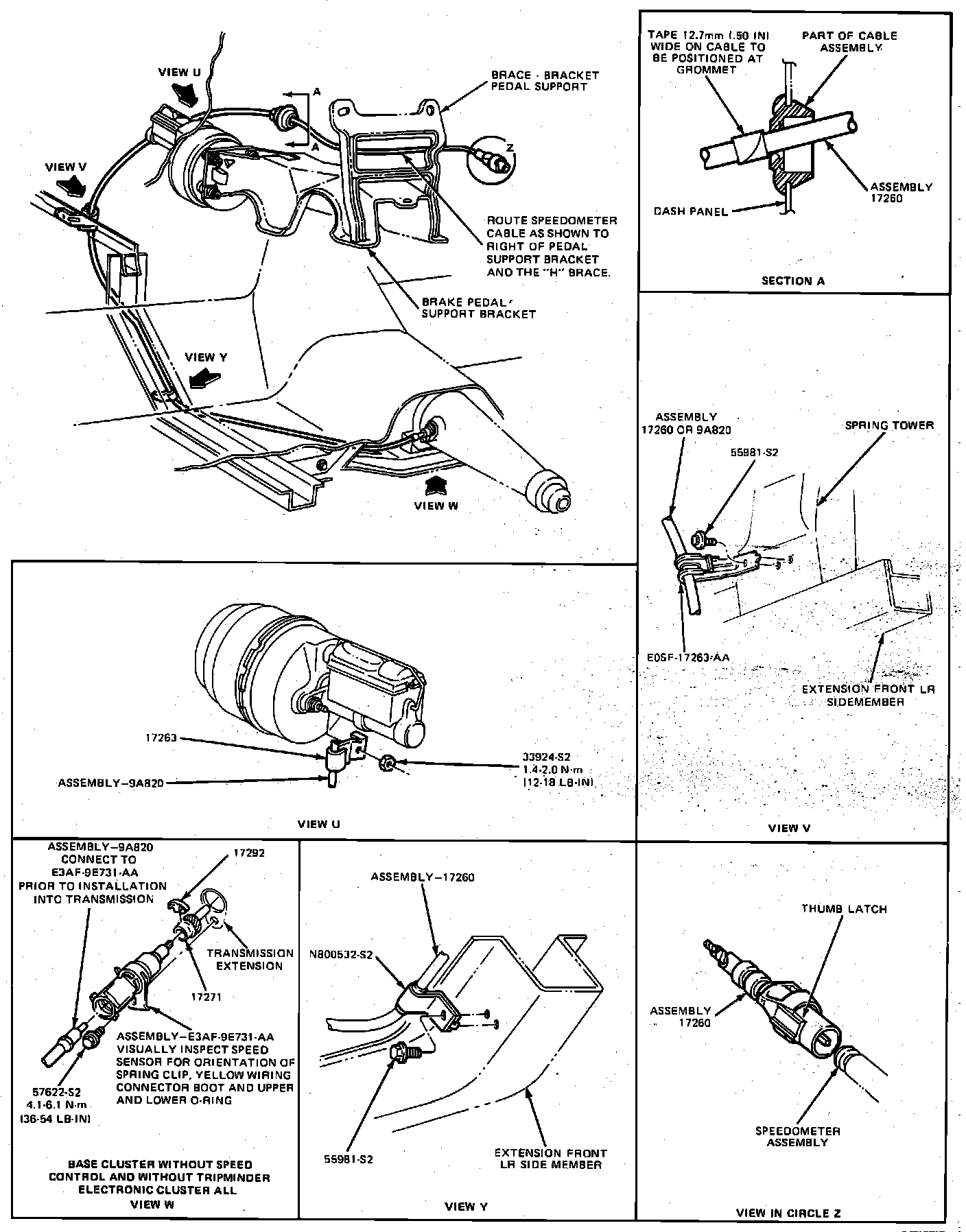 Factory diagram — Speedometer Cable