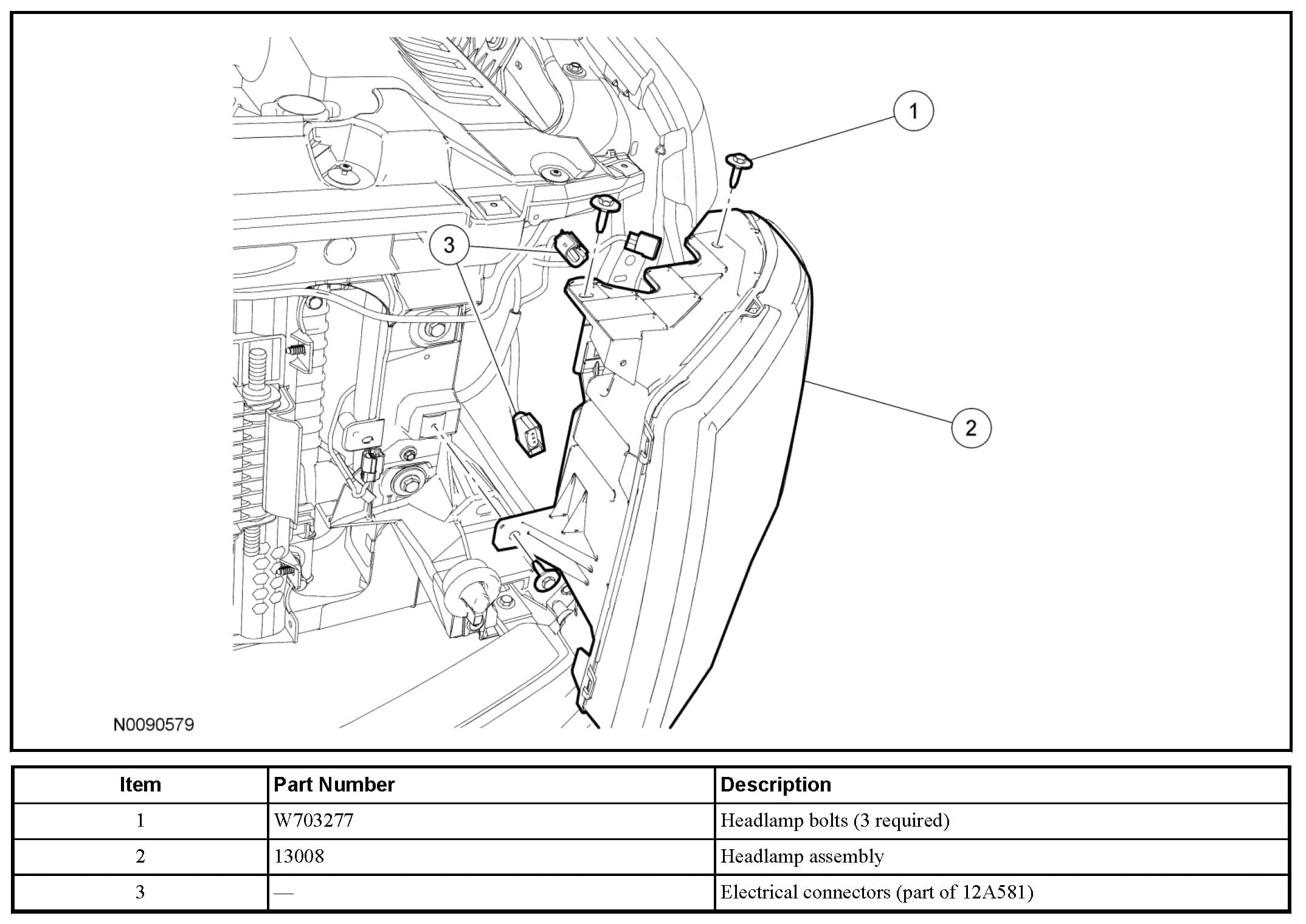 Factory diagram — Headlamp